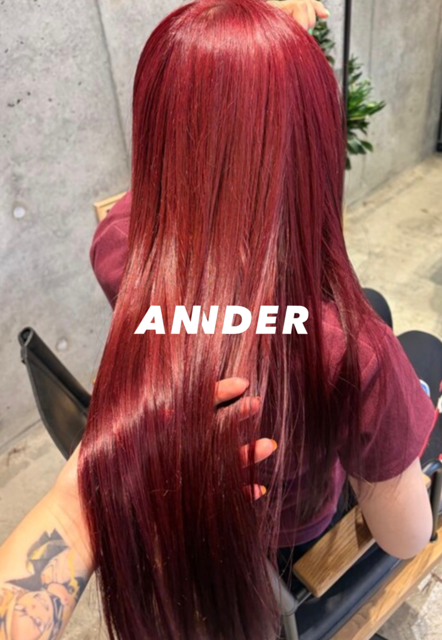 ブリーチ無しダブルカラー　RED！自由が丘の美容室ANNDER